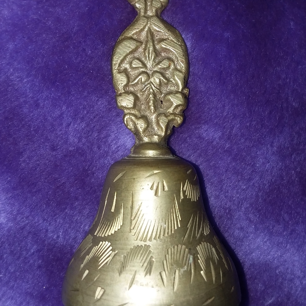 Antique Etched Brass Bell
